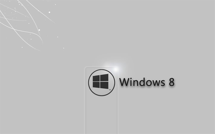 windows 8, fondo gris, microsoft, logotipo
