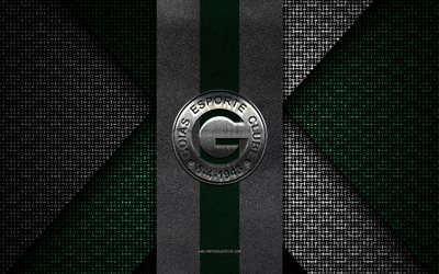 Goias EC, Brasileiro Serie A, white green knitted texture, Goias EC logo, Brazilian football club, Goias EC emblem, football, Goias, Serie A, Brazil