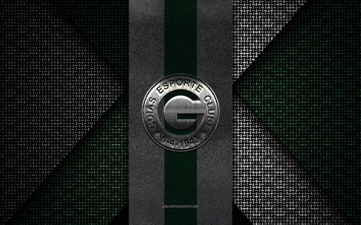 Goias EC, Brasileiro Serie A, white green knitted texture, Goias EC logo, Brazilian football club, Goias EC emblem, football, Goias, Serie A, Brazil