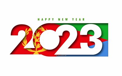 明けましておめでとうございます 2023 エリトリア, 白色の背景, エリトリア, ミニマルアート, 2023 エリトリアの概念, エリトリア 2023, 2023 エリトリアの背景, 2023 年明けましておめでとうございますエリトリア