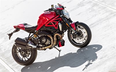 bicicletas, 2016, Ducati Monster 1200R, rojo ducati