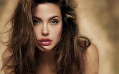 Angelina Jolie, actress, beauty, girls, makeup