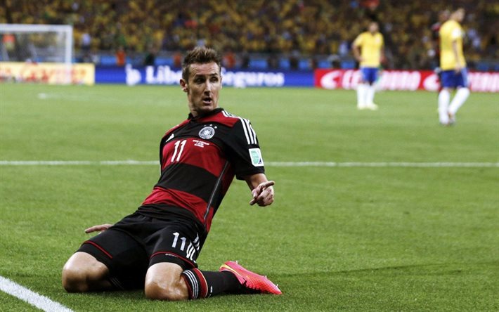 Miroslav Klose, joueur de football, équipe nationale d'allemagne, match, but