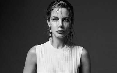 Michelle Monaghan, american actress, Hollywood, beauty, monochrome