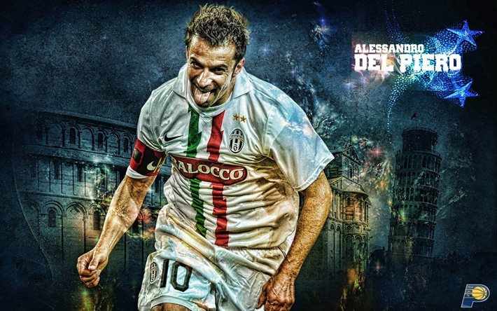 Alessandro Del Piero, calciatore, fan art, Juventus, stelle del calcio