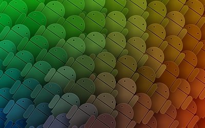 Android, emblemas, logotipos, Android abstracción
