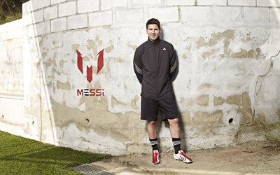 Lionel Messi, les stars du football, Barca, Leo Messi, un logo, le FC Barcelone, le footballeur