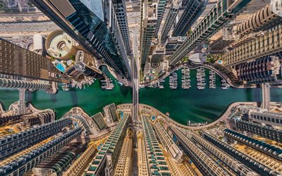 La Marina de Dubai, el rascacielos, EMIRATOS árabes unidos, carreteras, Dubai, Emiratos Árabes Unidos