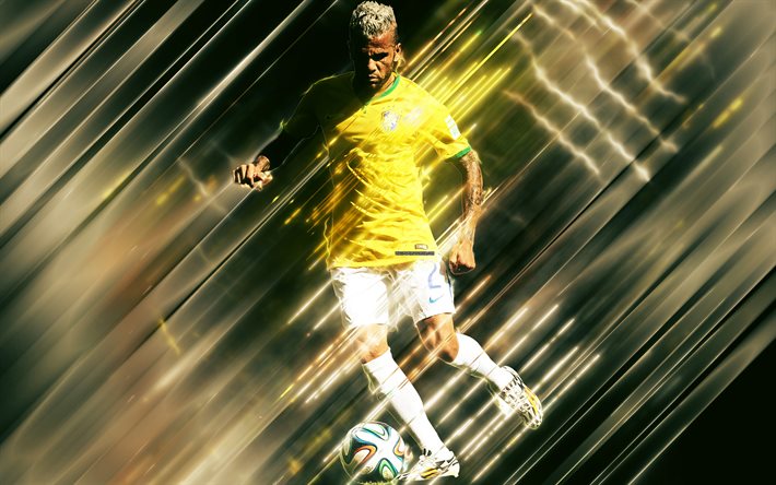 Dani Alves, 4k, Brazilian football player, defender, Brazil national football team, blond, art, football players, Brazil