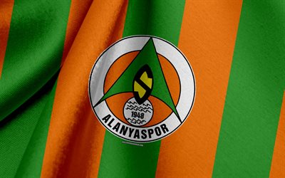 alanyaspor, turkin jalkapalloseura, oranssinvihreä lippu, tunnus, logo, alanya, turkki