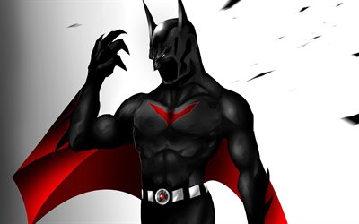 4k, Batman, 품, 그리 batman, 슈퍼 히어로, 창의적인, Bat-남