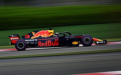 Daniel Ricciardo, Red Bull Racing, RB14, HALO de la défense, de l'australie, pilote de course, Red Bull, piste de course