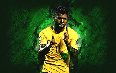 Gabriel Barbosa, grunge, Squadra Nazionale del Brasile, pietra verde, Barbosa, avanti, calcio, squadra di calcio Brasiliana