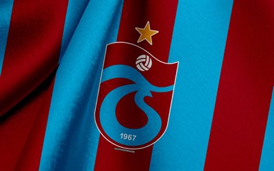trabzonspor, die türkische fußball-nationalmannschaft, burgund, blau, flagge, emblem, stoff-textur, logo, trabzon, türkei