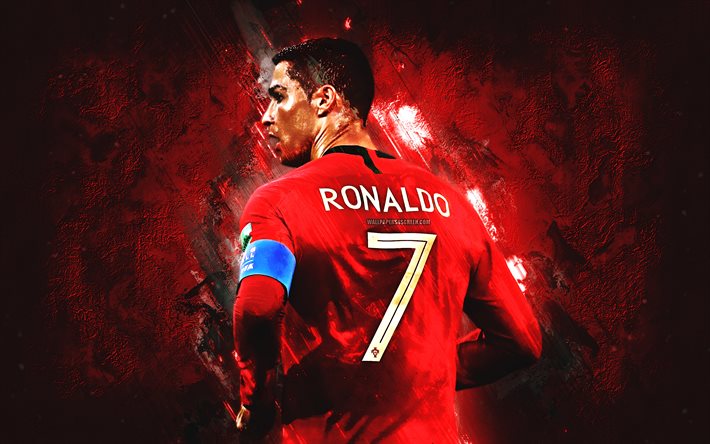 Cristiano Ronaldo, el grunge, el Equipo Nacional de Portugal, el fútbol, CR7, vista posterior, el portugués, el equipo de fútbol