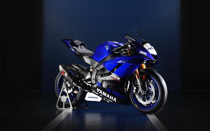 yamaha yzf-r6 wss, 2017 motos, sportbikes, azul yamaha