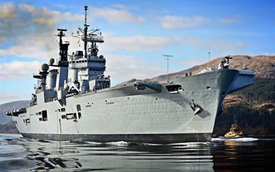 El HMS Ilustres, HDR, Marina Británica, R06, de la Marina Real, ejército Británico