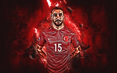 Mehmet Topal, grunge, Turkey National Team, red stone, soccer, Topal, turkish footballers, creative, Turkish football team