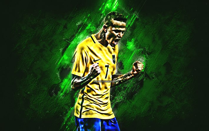 Luan Vieira, grunge, au Brésil l'Équipe Nationale, vert de la pierre, de football, de soccer, de Luan, l'avant, l'équipe de football Brésilienne