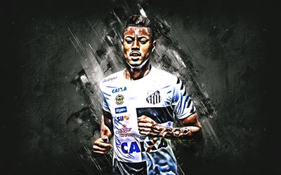 Bruno Henrique, grunge, Santos FC, pietra nera, Brasiliano, calciatori, calcio, Serie A, Brasile