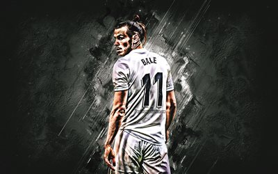 Gareth Bale, grunge, Real Madrid, kırmızı taş, Galli futbolcular, Bale, futbol, UEFA, İspanya
