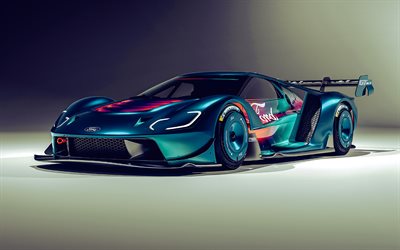 2023, Ford GT, 4k, front view, exterior, Ford GT Mk IV, racing car, blue Ford GT, american supercars, Ford