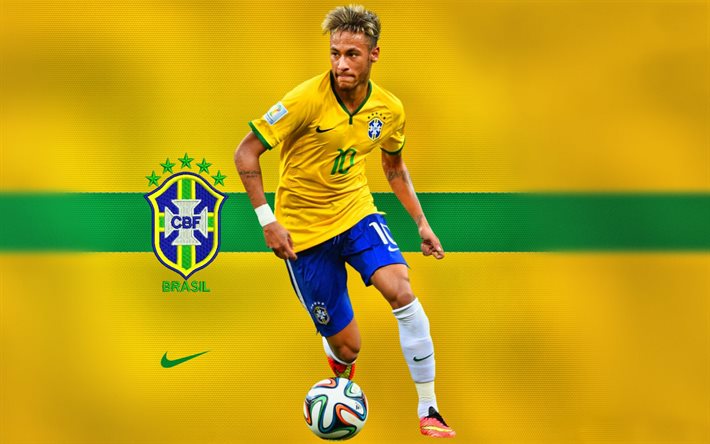 Neymar, il calciatore, Neymar Junior, a Brasile squadra nazionale, fan art
