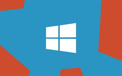 Windows 10, fond bleu, créatif, Microsoft