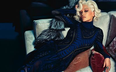 cantante Rita Ora, attrice, 2016, capelli ricci, le ragazze, la bionda
