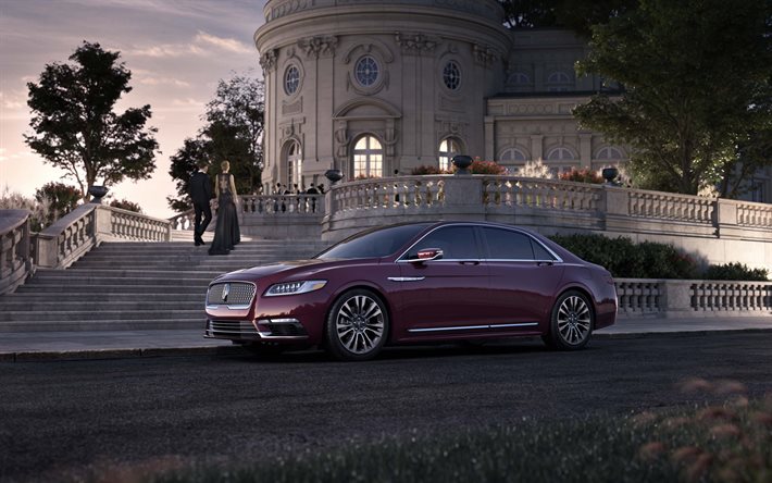 Lincoln Continental, 2016, berline, Lincoln, Rouge Lincoln, de nouvelles voitures, de nouvelles Lincolns