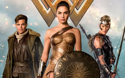 Wonder Woman, 2017, Gal Gadot, Themyscira, Diana, Scudo