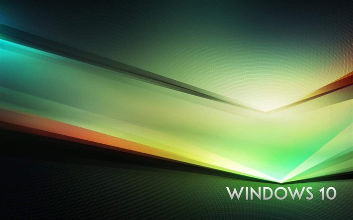 windows 10, lines, logo, abstract background