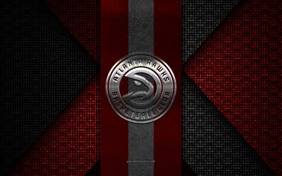 Atlanta Hawks, NFL, red knitted texture, Atlanta Hawks logo, American football club, Atlanta Hawks emblem, American football, Atlanta, USA