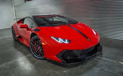 Lamborghini Huracan, garage, supercar, tuning, rosso huracan