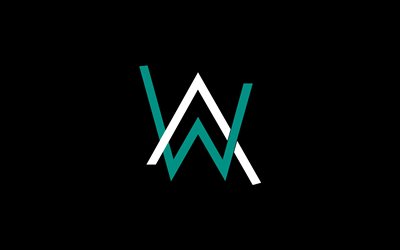 alan walker, 4k, minimal, logotyp