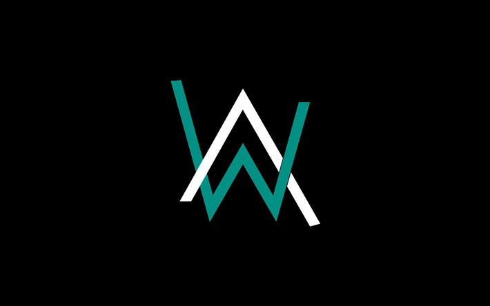 alan walker, 4k, minimal, logotyp