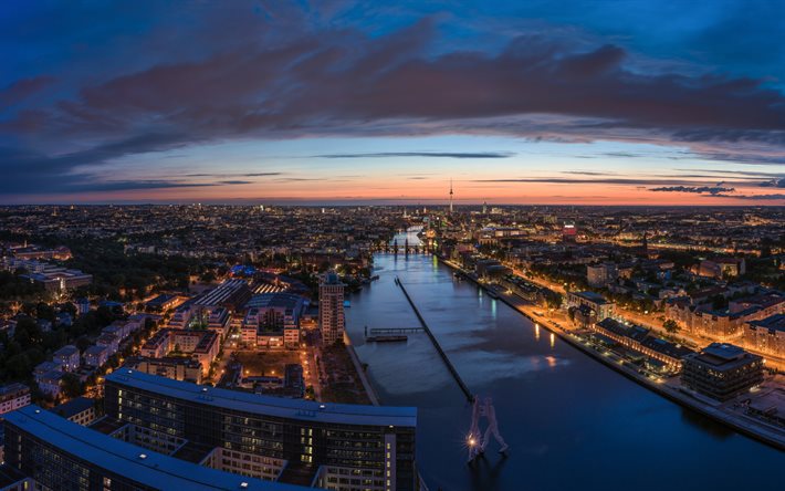 Berlin, evening city, cityscapes, Germany