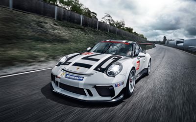Porsche 911 GT3 Cup, 2017, movement, sportcars, road