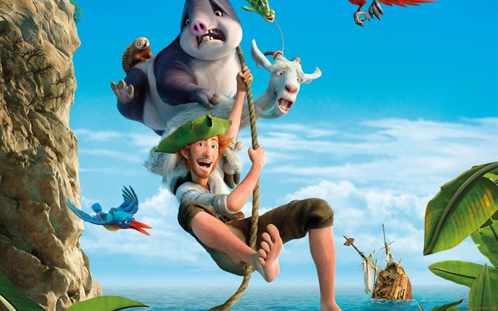 Robinson Crusoe, los personajes, 2016, 3D-animación