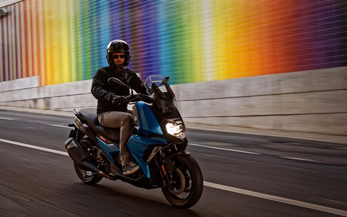 BMW C400X, 4k, 2018 moto, scooter, nuovo C400X, BMW