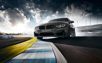 BMW M3 CS, 2018, drift, sports version m3, racing track, German cars, BMW
