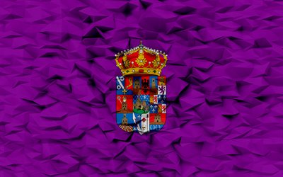 bandiera di guadalajara, 4k, provincia spagnola, sfondo del poligono 3d, struttura del poligono 3d, giorno di guadalajara, bandiera 3d di guadalajara, simboli nazionali spagnoli, arte 3d, provincia di guadalajara, spagna