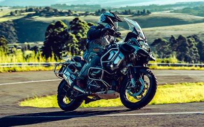 4k, bmw r 1250 gs aventura, autoestrada, motos 2020, hdr, k51, motocicletas alemãs, bmw