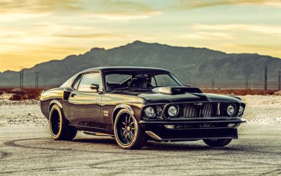 Ford Mustang Boss 429, muscle cars, 1969 cars, oldsmobiles, retro cars, 1969 Ford Mustang Boss 429, american cars, Ford