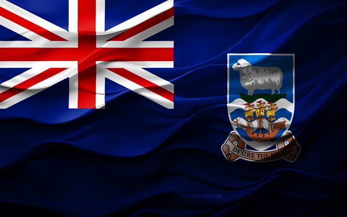 4k, falklandin saarten lippu, etelä  amerikan maat, 3d falklandin saarten lippu, etelä amerikka, 3d  rakenne, falklandin saarten päivä, kansalliset symbolit, 3d  taide, falkland saaret