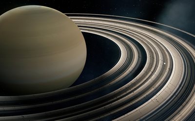 4k, Saturn, galaxy, rings, asteroids, planets, sci-fi, nebula, NASA, 3D planets