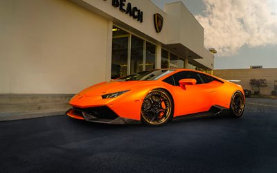 tuning, ADV1, Lamborghini Huracan, LP610-4, supercars, orange Lamborghini