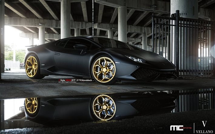 Vellano Wheels, tuning, Lamborghini Huracan, supercars, black Huracan, Lamborghini