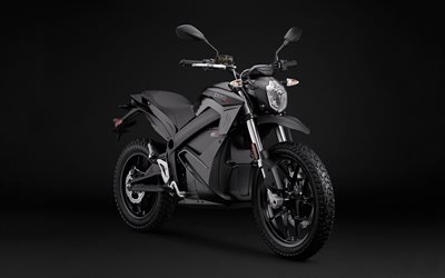 electric bike, 2016, Zero DSR, studio, black motorcycle