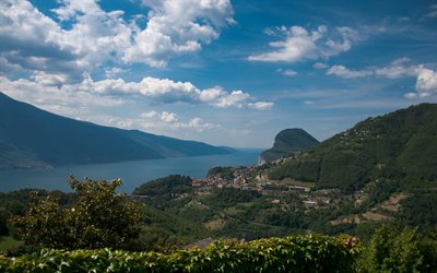 El lago de Garda, Benaco, Benaca Lago, verano, Italia